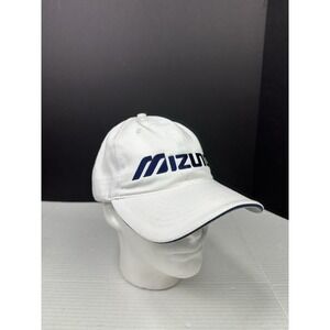 MIZUNO Performance Wear Golf Strapback Hat/Cap WHITE Embroidered